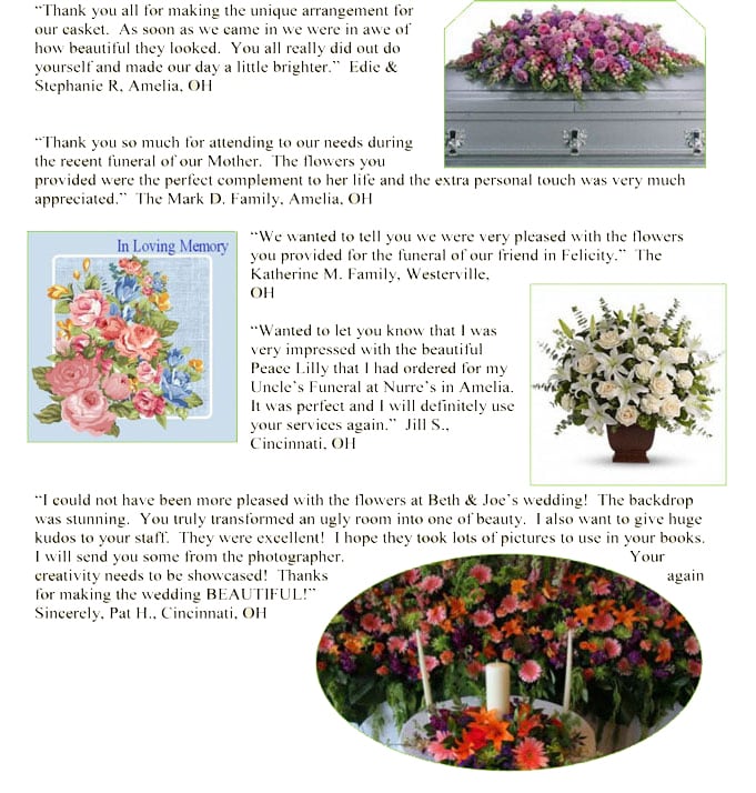 Testimonials for Amelia Florist & Gift Shop